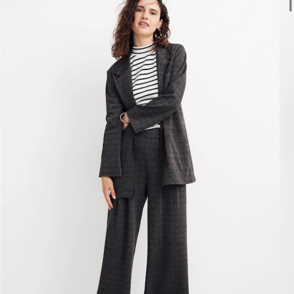 Madewell Oversized Knit Jersey Houndstooth Blazer